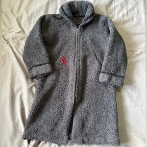 GUC 4T 5T Barefoot Dreams Disney Mickey Cozy Gray Fleece Zip-Up Robe